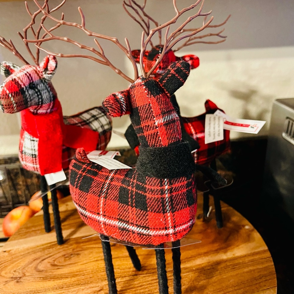 Target Buffalo Plaid Reindeer Set of Three (3) - Picture 4 of 5